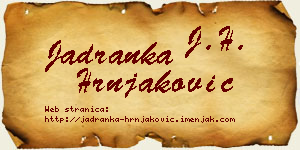 Jadranka Hrnjaković vizit kartica